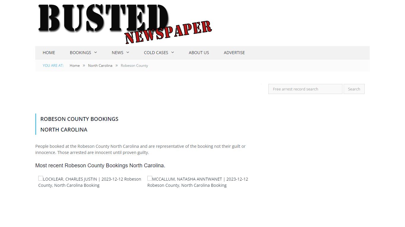 Robeson County, NC Mugshots - BUSTEDNEWSPAPER.COM